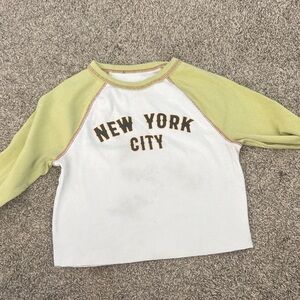 H&M Women's Long Sleeve Tee - White and Green